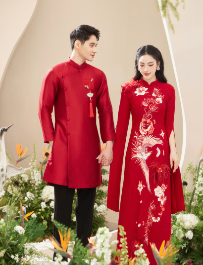 Thuê áo dài cưới cô dâu chú rể mẫu đẹp ở Gò Vấp 